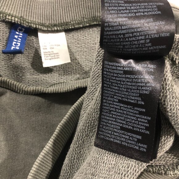 H&M Divided Mens S Green Crew Neck Long Sleeve Chest Pocket Pullover Sweatshirt - Picture 7 of 8